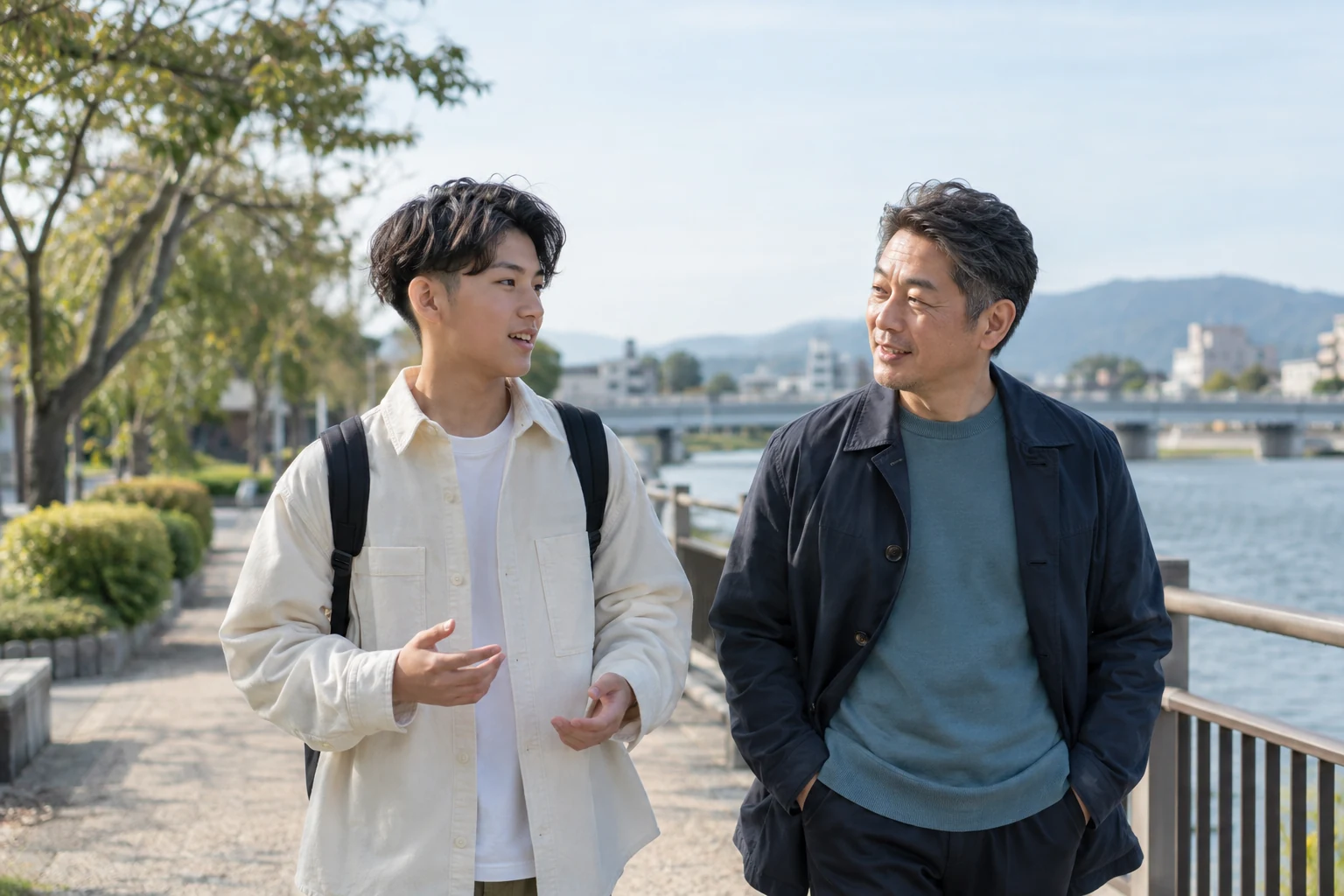 思春期の変化について会話する親子のイメージ