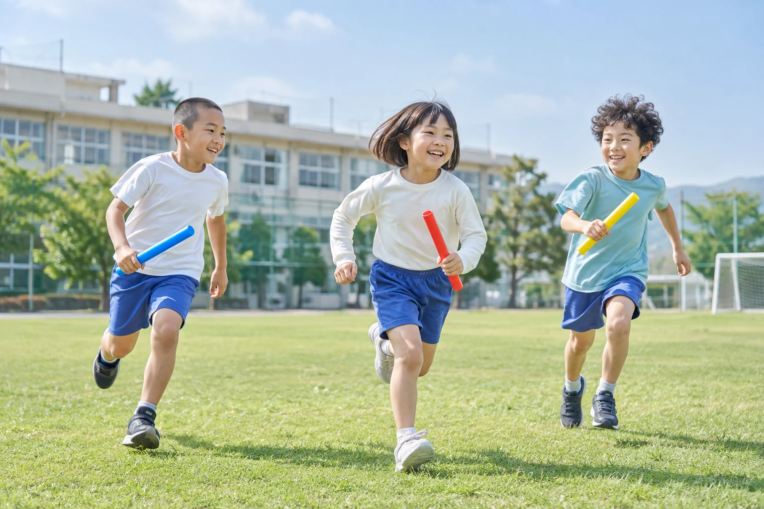 校庭で運動を楽しむ小学生のイメージ