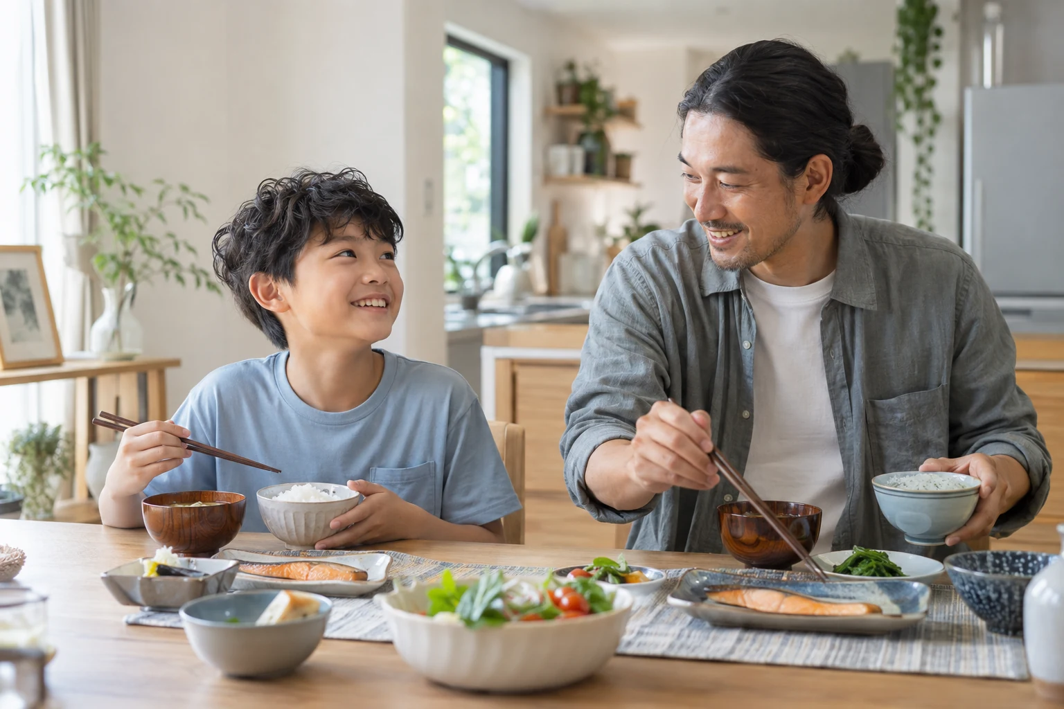 毎日の食事を大切にする親子のイメージ